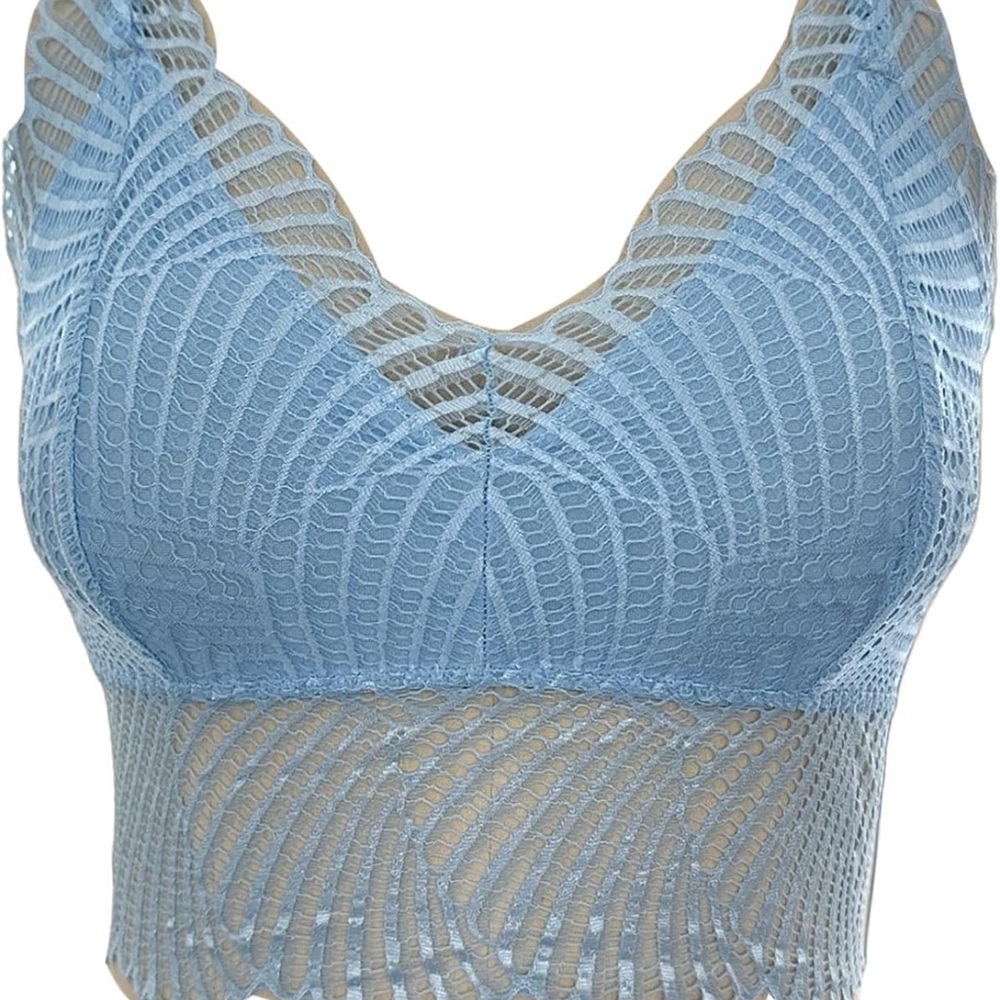 “🦋Avidlove Lace Bralette L – Soft Blue Feminine Chic ✨💙”‎ - Picture 3 of 7